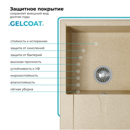 Мойка кухонная POLYGRAN GALS 760 (опал №328)
